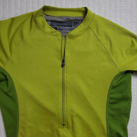 Novara Cycling Top Two Tone Green Half Zip Active Bike Jersey Back Pocket S - Picture 3 of 9